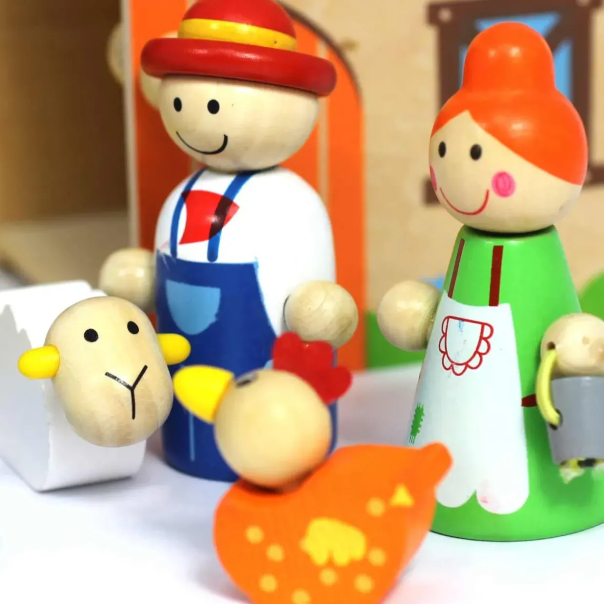 Wooden Farm Playset - Eco-Friendly, Portable, & Ready-to-Play