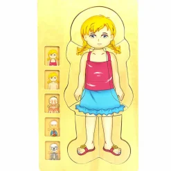 WOODEN HUMAN BODY GIRL 5-LAYERED JIGSAW PUZZLE FOR FUN & LEARNING