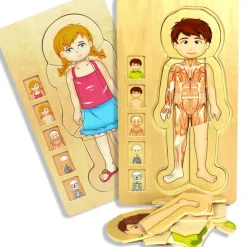 Wooden Jigsaw Puzzle Bundle - Human Body Boy & Girl