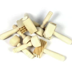 Wooden Pattern Hammers & Stampers Set Of 9