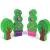 Wooden Small World Tree Set. 4Pcs